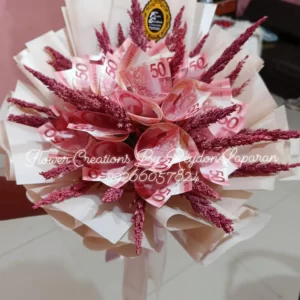 50-Peso Bills in Pink Blush Wrapping